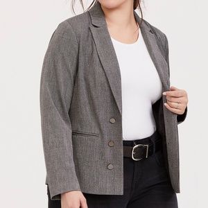 NWOT Torrid Black & White Tweed Textured Blazer 0X